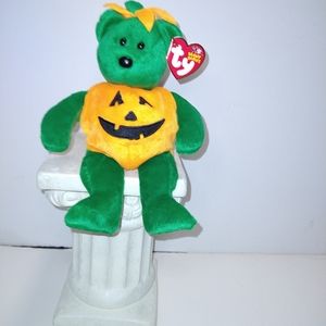 Ty Tricky Teddy Bear Halloween Beanie Baby Plush